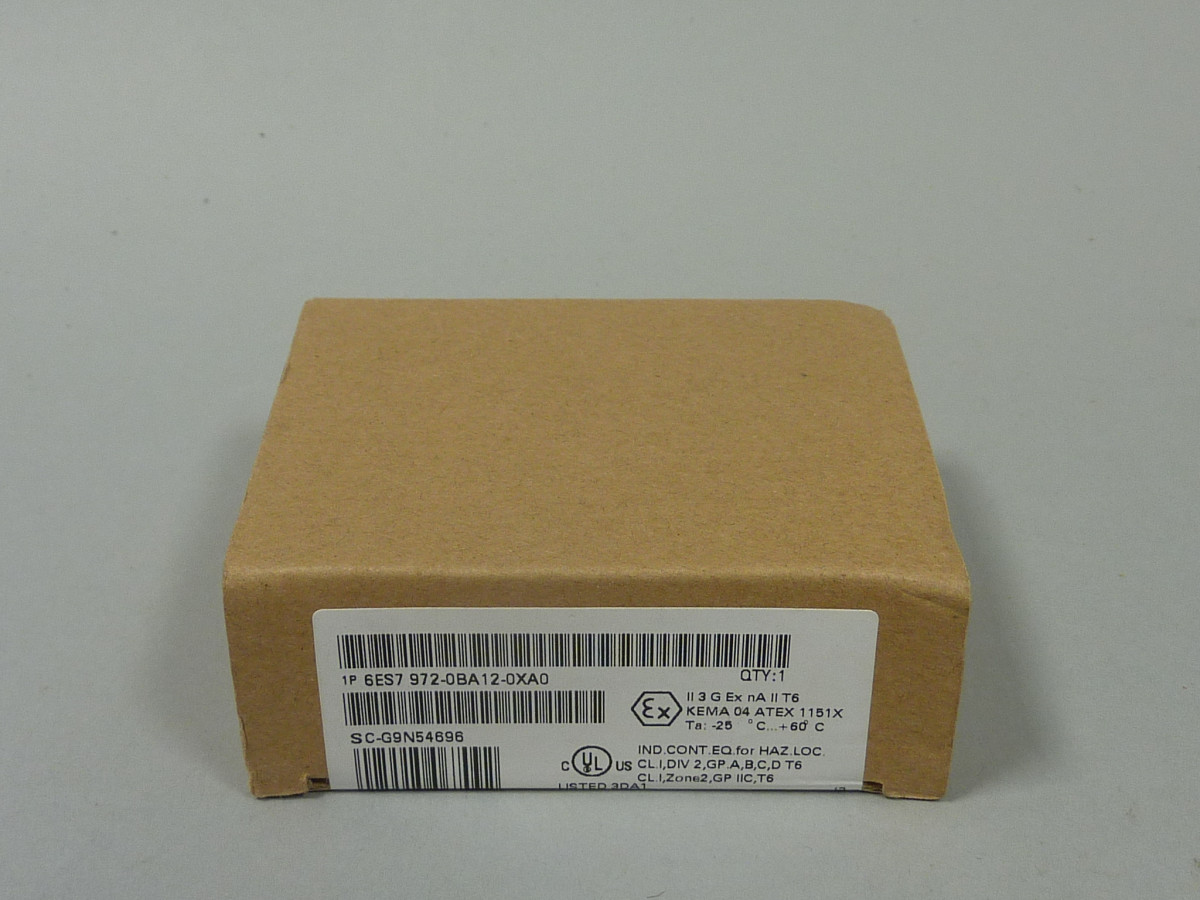 6ES7972-0BA12-0XA0 Neu in versiegelter Verpackung