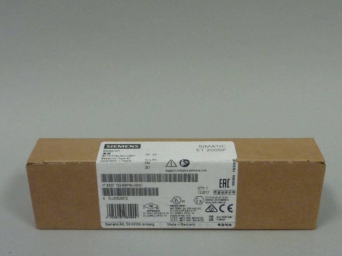 6ES7193-6BP40-0BA1 New in sealed package