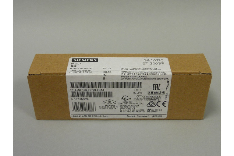 6ES7193-6BP00-0BA1 New in sealed package