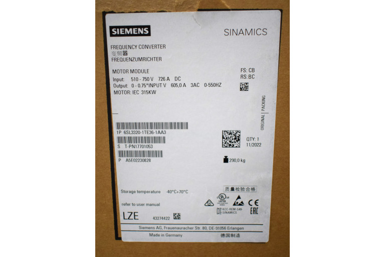 6SL3320-1TE36-1AA3 New in sealed package
