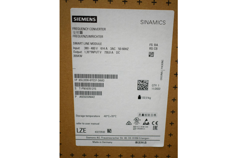 6SL3330-6TE37-3AA3 Neu in versiegelter Verpackung