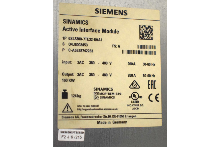 6SL3300-7TE32-6AA1 Used