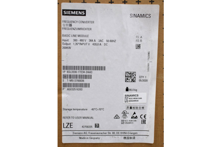 6SL3330-1TE34-2AA3 New in sealed package